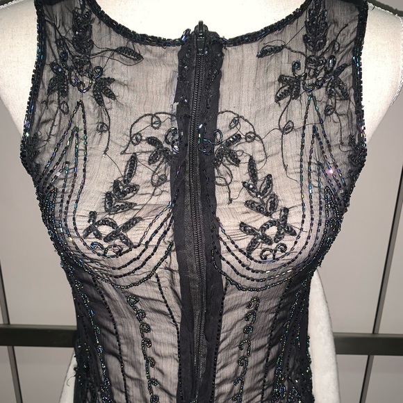 Handmade Beaded Silk Corset Style Top - Picture 3 of 6